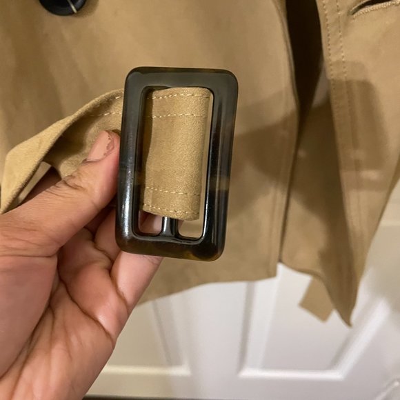 Zara Short Suede Trench Coat - Picture 8 of 9